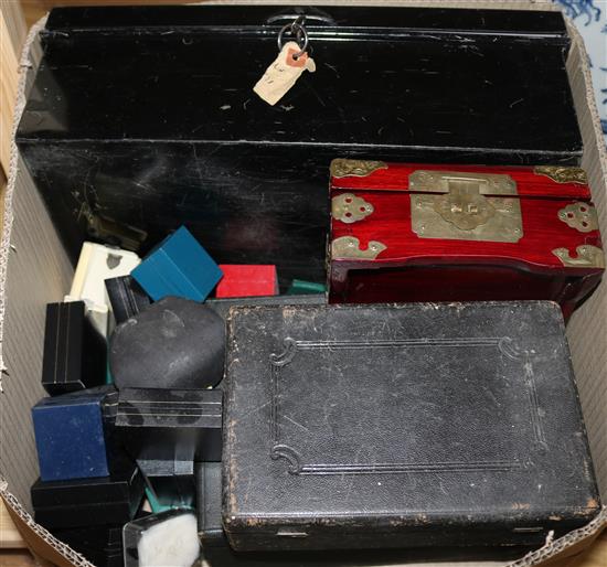 Assorted jewellery and other boxes.